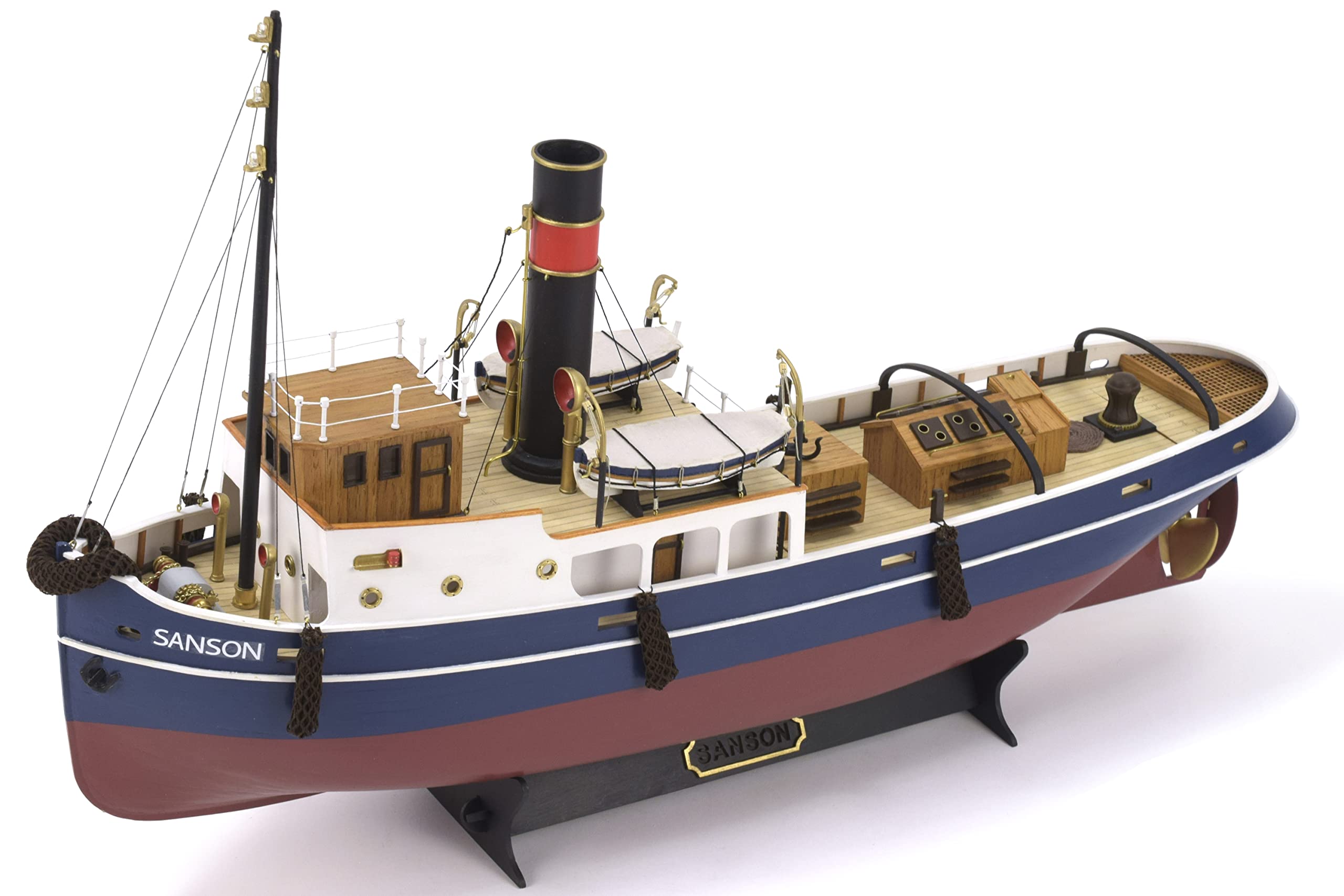 Artesanía Latina - Wooden Model Ship Kit – Tugboat, Sanson - Model 20415, Scale 1:50 - Models to Assemble - Intermediate Level