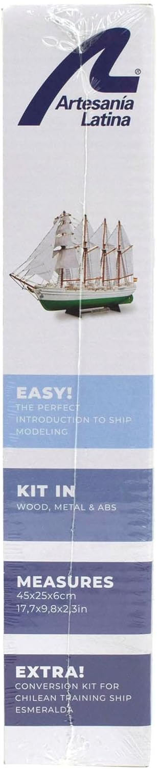 Artesanía Latina - Maqueta de Barco en Madera y Plástico - Buque Escuela Español, Juan Sebastián Elcano/Chileno Esmeralda - Modelo 22260, Escala 1:250 - Maquetas para Montar - Nivel Principiantes