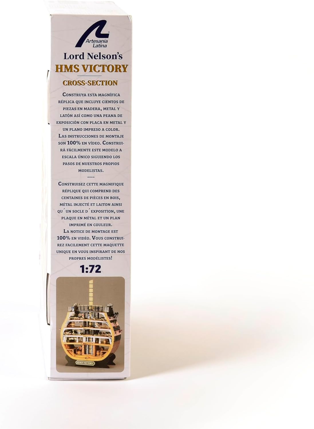 Artesanía Latina - Maqueta de Barco en Madera - Sección Navío de Línea Inglés, HMS Victory Trafalgar 1805 - Modelo 20500, Escala 1:72 - Maquetas para Montar - Nivel Principiante y Resto