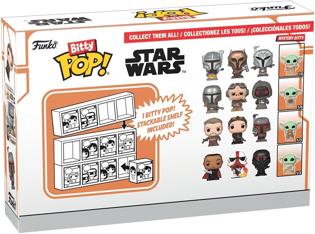 Funko Bitty POP!: Mandalorian - The Mandalorian™, Bitty Pop! Kuiil™, Bitty Pop! Offworld Jawa™, and a mystery Bitty Pop! figure - 0.9 Inch (2.2 Cm) Collectable - Gift Idea - Cake Topper