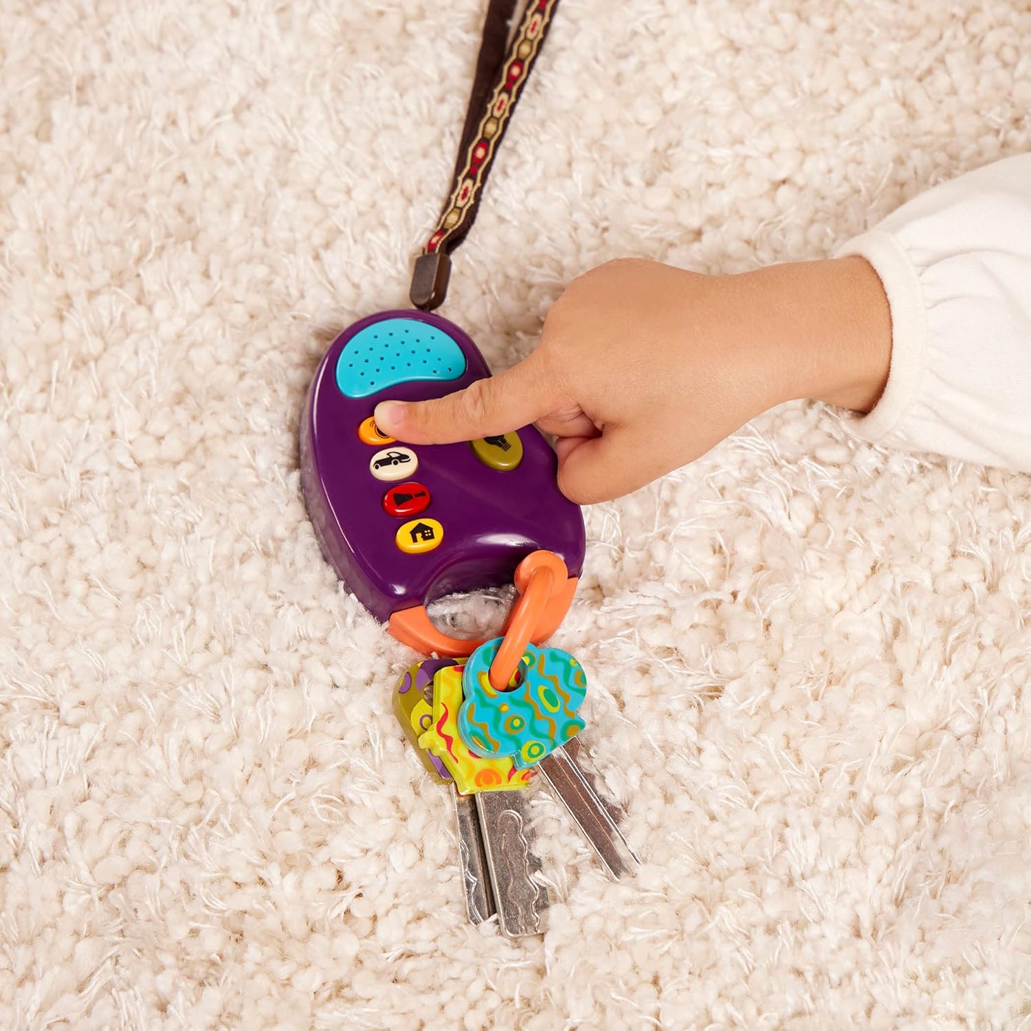 B. – Toy Car Keys – Key Fob with Lights & Sounds – Interactive Baby Toy – Pretend Keys for Babies, Toddlers – 10 Months + – FunKeys