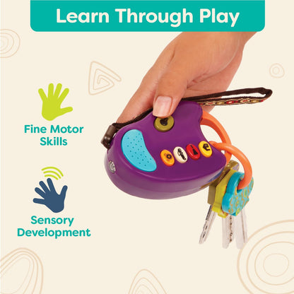 B. – Toy Car Keys – Key Fob with Lights & Sounds – Interactive Baby Toy – Pretend Keys for Babies, Toddlers – 10 Months + – FunKeys