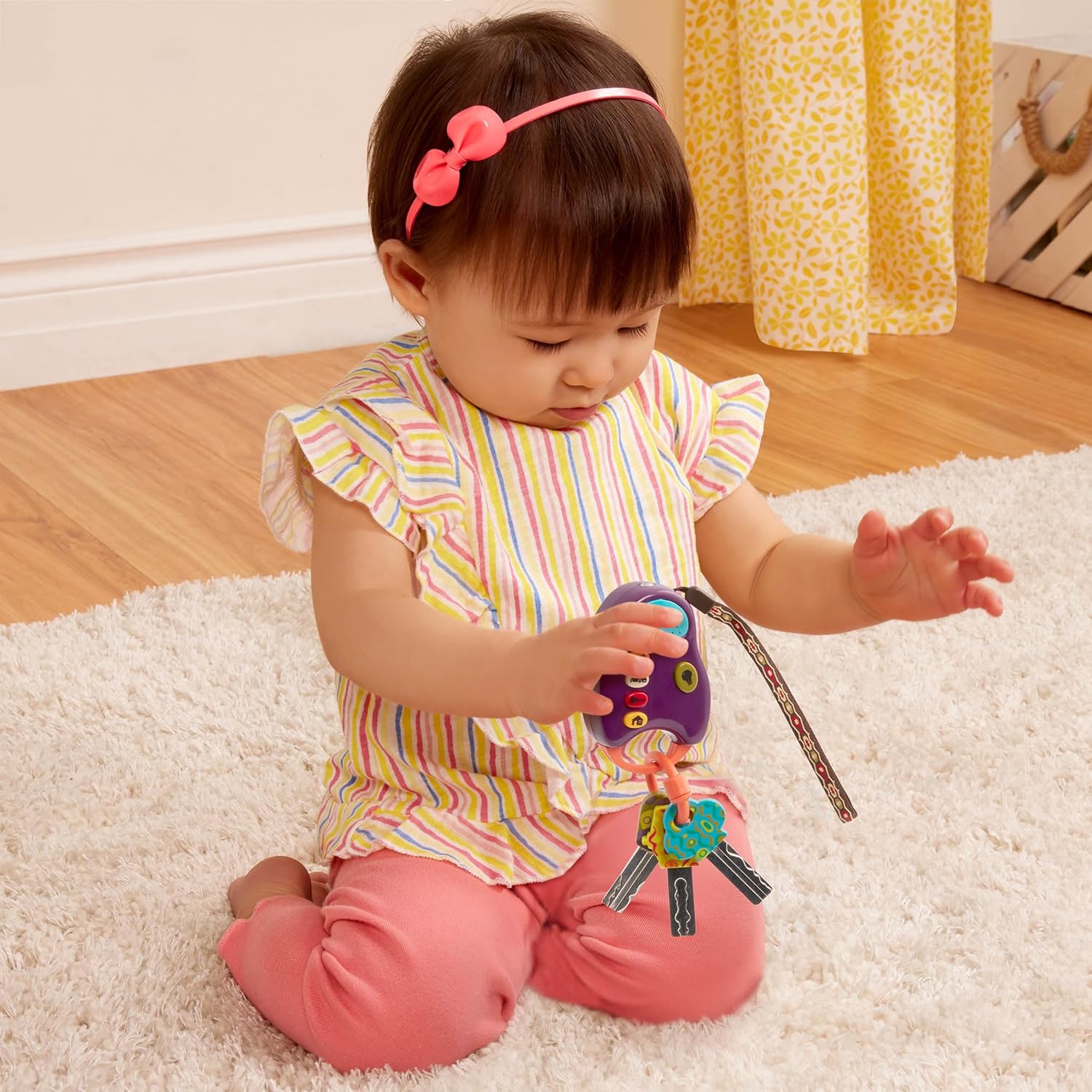 B. – Toy Car Keys – Key Fob with Lights & Sounds – Interactive Baby Toy – Pretend Keys for Babies, Toddlers – 10 Months + – FunKeys
