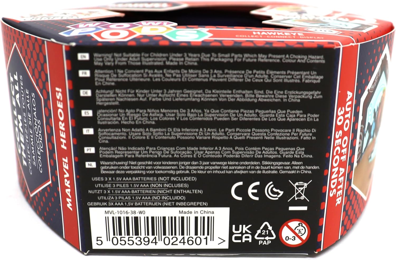 WOW! PODS Wow - Colección Marvel Avengers - Ojo de Halcón - Figura Coleccionable con luz y Sensor de Movimiento (Deqube 918MVL101638)