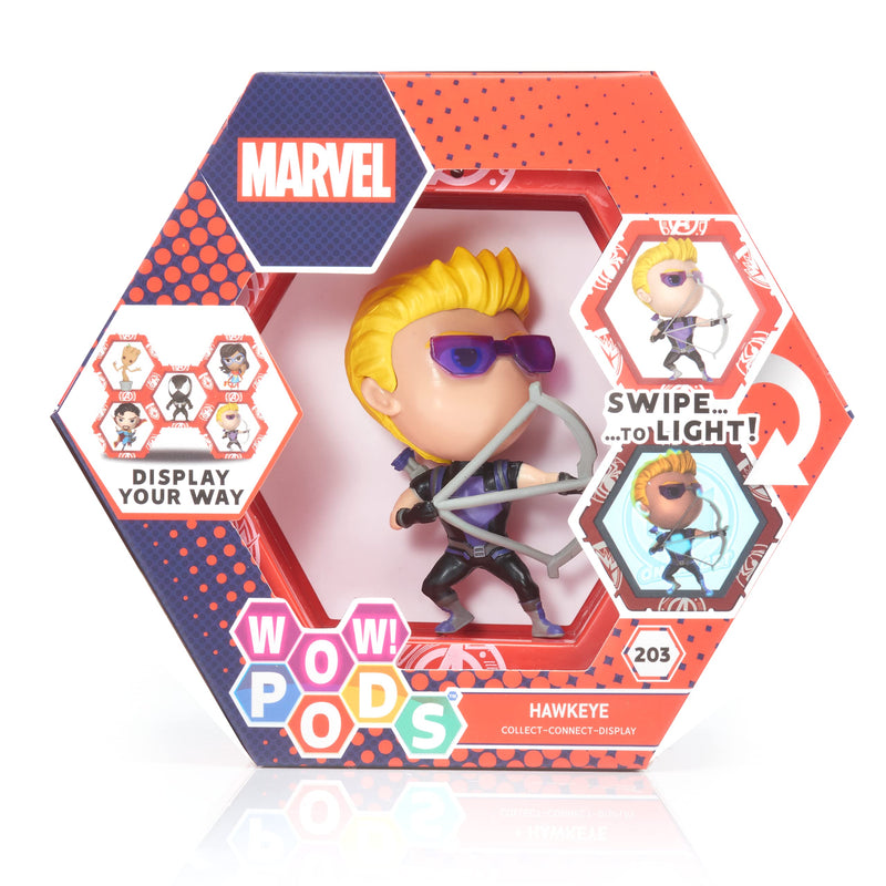 WOW! PODS Wow - Colección Marvel Avengers - Ojo de Halcón - Figura Coleccionable con luz y Sensor de Movimiento (Deqube 918MVL101638)