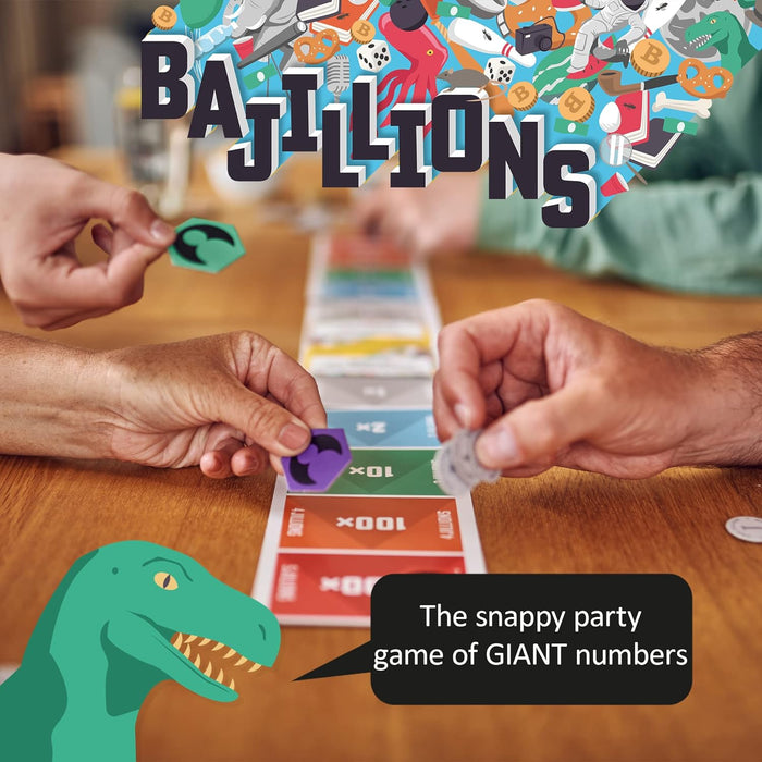 Ginger Fox Bajillions Number Guessing Board Game | Answer Fun Trivia Quiz Questions By Voting Which Is Higher Or Lower | Easy Fun For Family Games Nights and Parties | Great For 2+ Players, Aged 12+