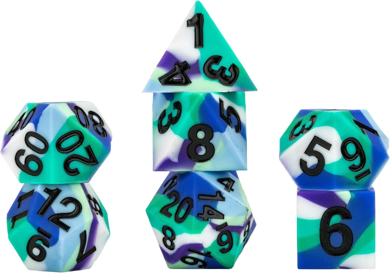 FanRoll by Metallic Dice Games - Set di dadi in gomma siliconica con bordo affilato, 16 mm, per uomini gay