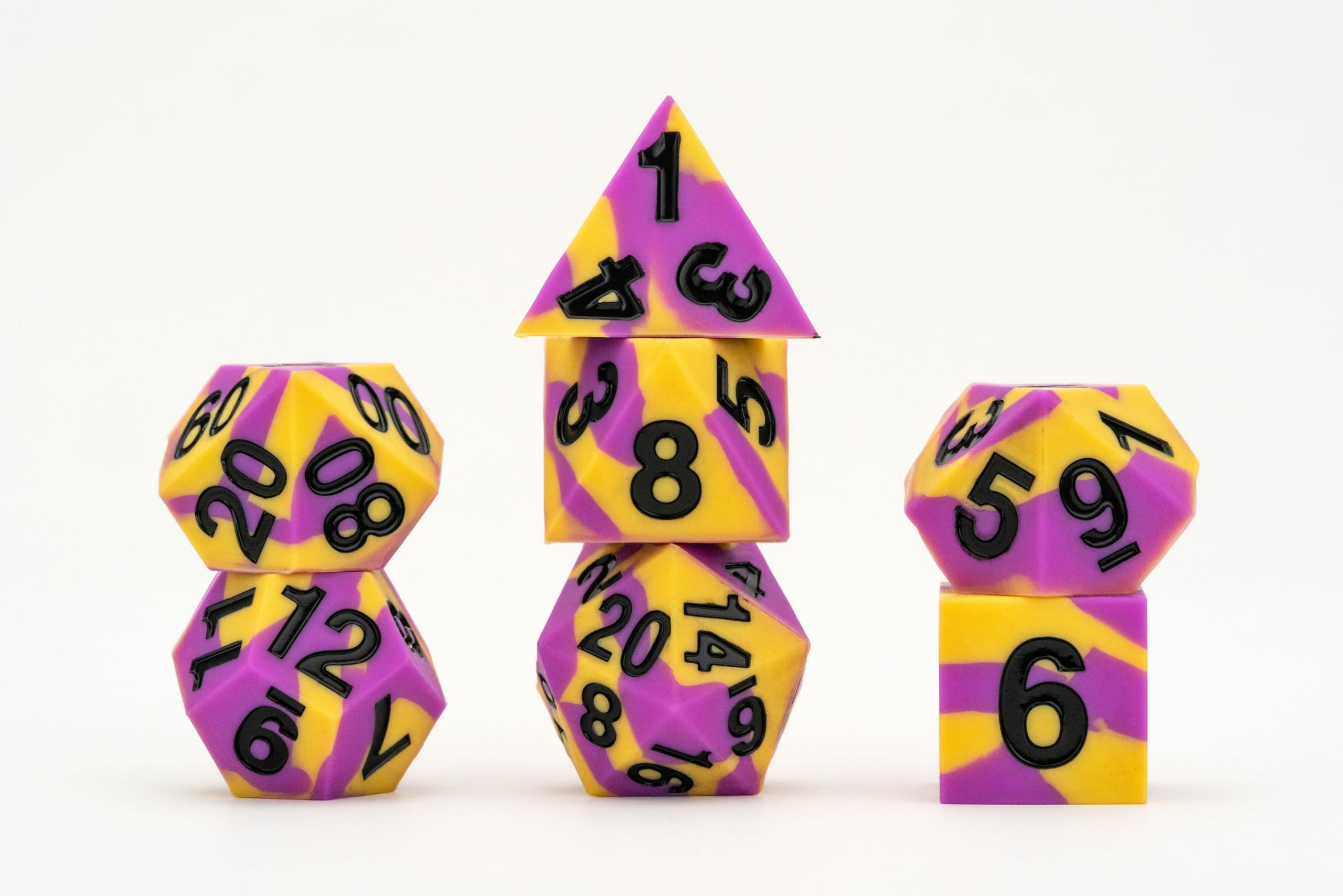 FanRoll by Metallic Dice Games - Set di dadi in gomma siliconica con bordo affilato, 16 mm, intersessuali