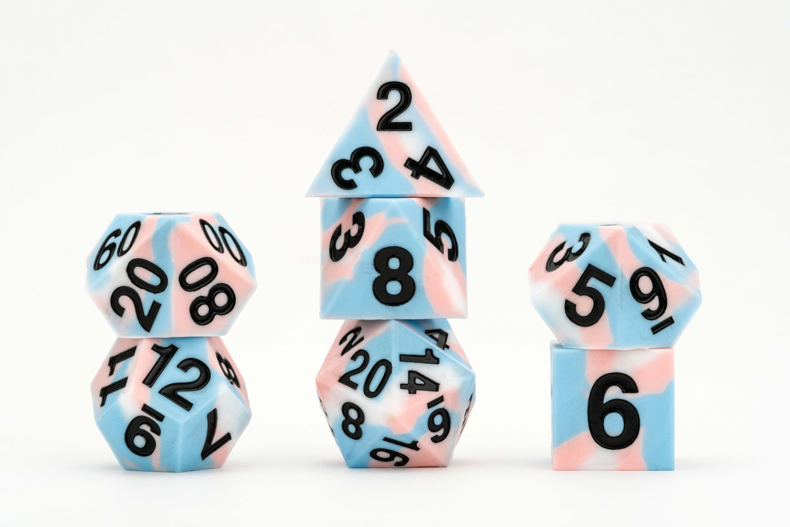 FanRoll by Metallic Dice Games Würfel-Set mit scharfen Kanten, Silikon, Gummi, 16 mm, Transgender