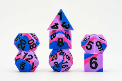 FanRoll 16 mm Pride Sharp Edge Silikon Gummi Poly Würfel Set: Bisexuell