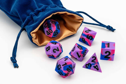 FanRoll 16 mm Pride Sharp Edge Silikon Gummi Poly Würfel Set: Bisexuell