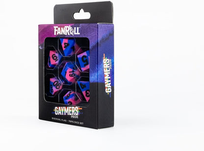 FanRoll 16 mm Pride Sharp Edge Silikon Gummi Poly Würfel Set: Bisexuell