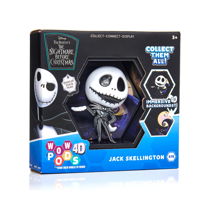 WOW! PODS 4D Disney Jack Skellington | Unique Connectable Collectable Bobble-head figure that Bursts from their World into Yours | Wall or Shelf Display | Disney Toys and Gifts
