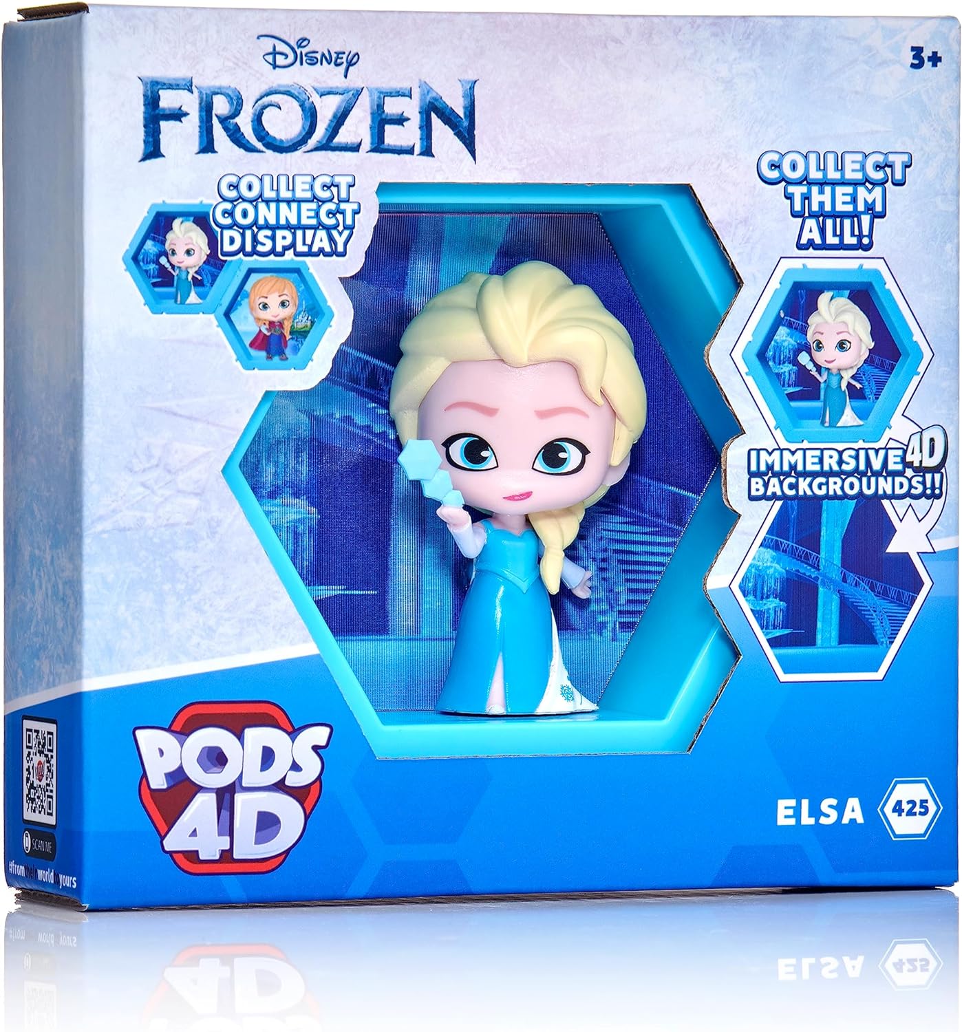 WOW! PODS - 4D Disney Elsa, Unique Connectable Collectable Bobble-head figure that Bursts from their World into Yours, Wall or Shelf Display, Disney Toys and Gifts, Series 1 no. 425