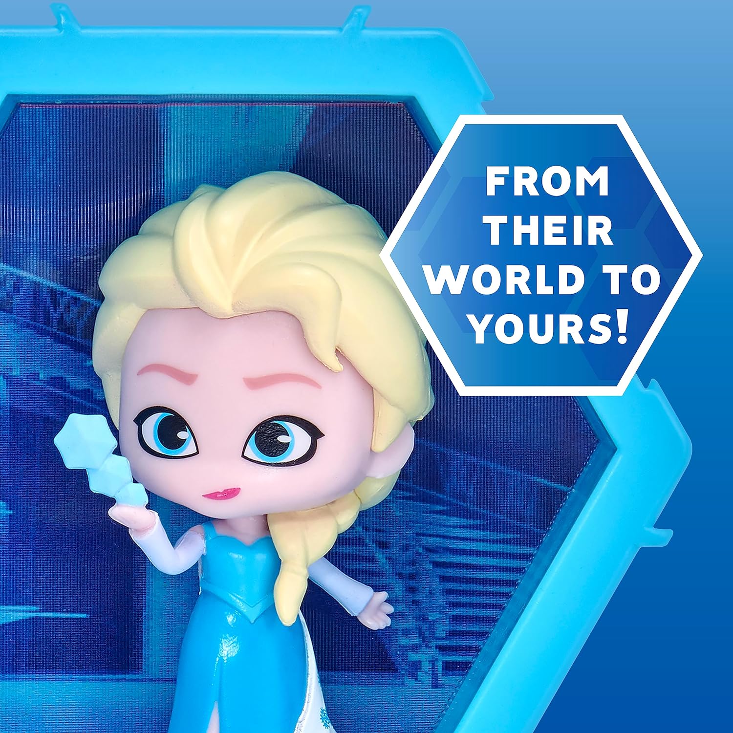 WOW! PODS - 4D Disney Elsa, Unique Connectable Collectable Bobble-head figure that Bursts from their World into Yours, Wall or Shelf Display, Disney Toys and Gifts, Series 1 no. 425