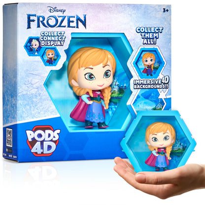 WOW! PODS 4D Disney Frozen Anna, Connectable Collectable Bobble-head figure that Bursts from their World into Yours, Wall or Shelf Display, Disney Toys and Gifts, Series 1 no. 425