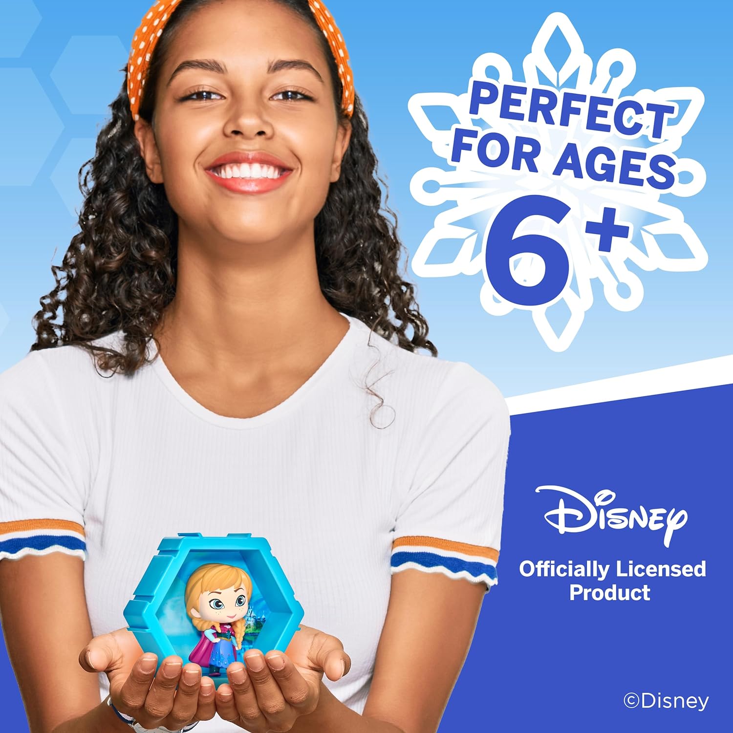 WOW! PODS 4D Disney Frozen Anna, Connectable Collectable Bobble-head figure that Bursts from their World into Yours, Wall or Shelf Display, Disney Toys and Gifts, Series 1 no. 425