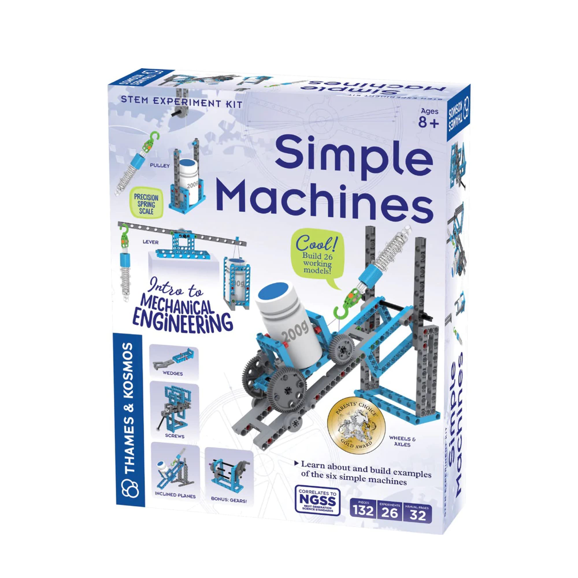 Thames & Kosmos , 665069, Simple Machines, STEM Kit, 26 Different Experiments, Intro to Mechanical Physics, Ages 8+