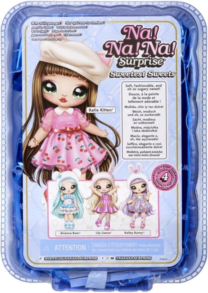 Na! Na! Na! Surprise Sweetest Sweets - Brianna Bear - Muñeca de Moda Suave de 19 cm - Muñeca Posable Inspirada en una Osa con Zapatos y Cepillo - Embalaje Misterioso y Sorpresa de Confeti - para +5