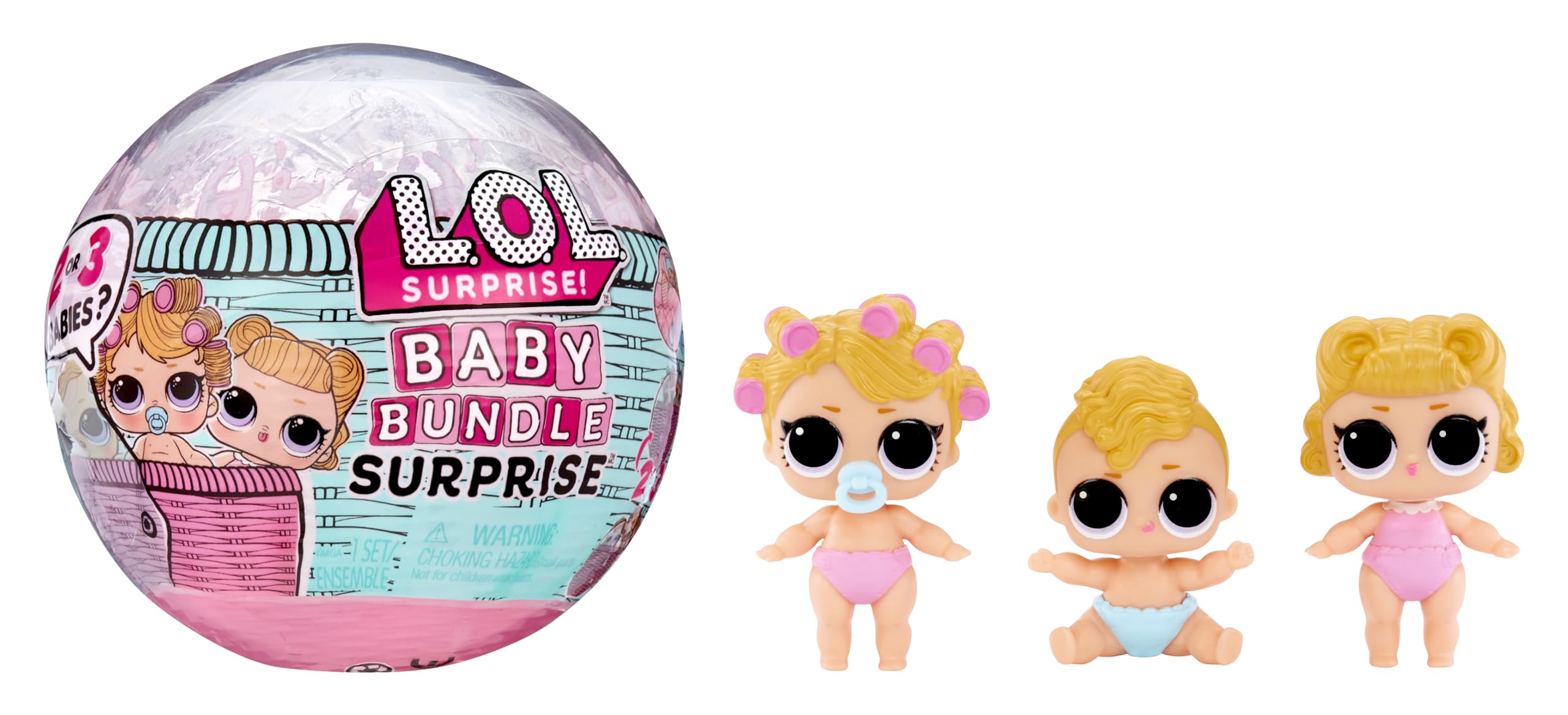 L.O.L. Surprise! Baby Bundle Surprise - Muñecas Coleccionables con Tema de Bebé - Gemelos, Trillizos o Mascotas con Sorpresa de Agua - 2 o 3 Muñecas Incluidas - para Niñas de +3 Años (Paquete de 2)