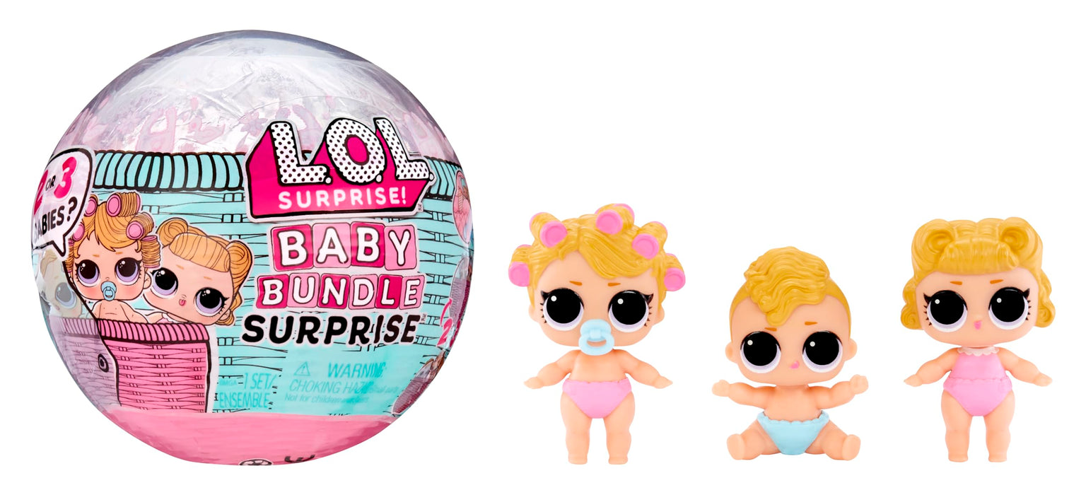 L.O.L. Surprise! Baby Bundle Surprise - Muñecas Coleccionables con Tema de Bebé - Gemelos, Trillizos o Mascotas con Sorpresa de Agua - 2 o 3 Muñecas Incluidas - para Niñas de +3 Años (Paquete de 2)