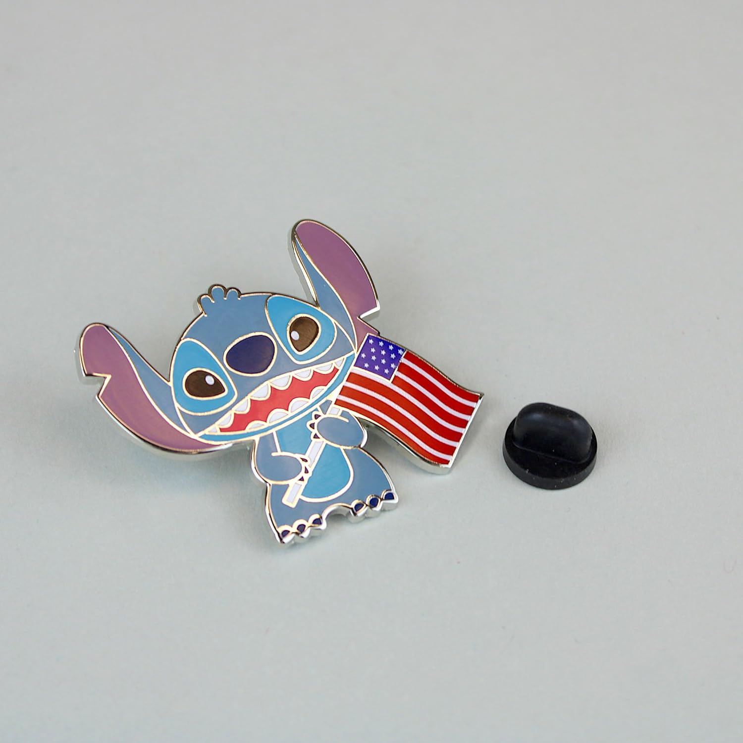 Monogram Lilo & Stitch Fourth of July Stitch Enamel Pin