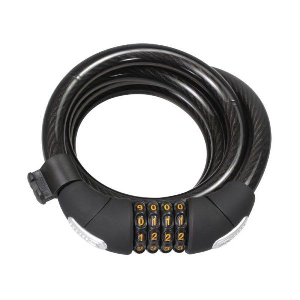 Serfas 6m x 15mm Coiled Combination Cable Lock w/Bracket