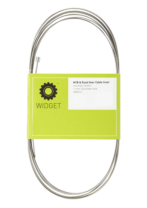 zWidget Components, MTB Road Gear Cable, Inner, Universal Tandem, 1.1mm, die drawn ultra-low friction, slick cable, silver, 3.05