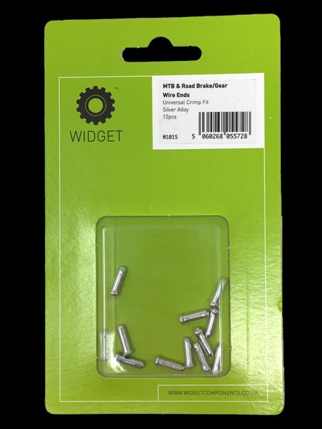 zWidget Components, MTB Road Brake/Gear Wire Ends, Universal crimp fit, Silver Alloy 12pcs. , silver, Universal