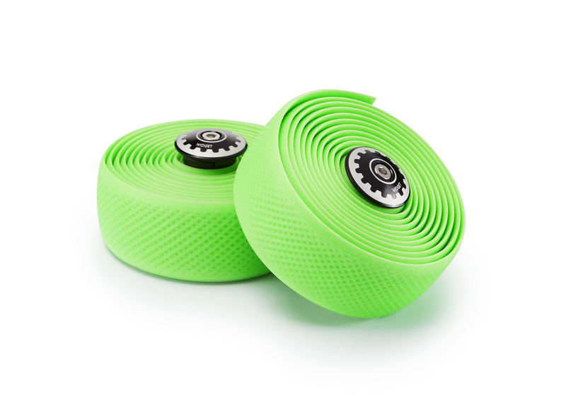 Widget Components Premium Silicone Wrap Diamond Texture with screw-in bar end plug Green