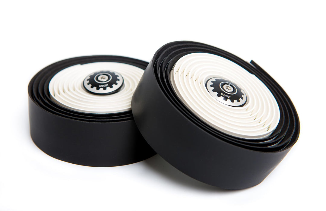 zWidget Components, Premium Tacky Wrap, Extra cushioned with screw-in bar end plug, Black/White