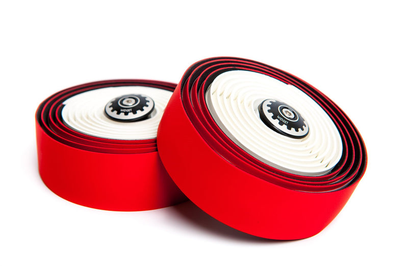 zWidget Components, Premium Tacky Wrap, Extra cushioned with screw-in bar end plug, Red/White
