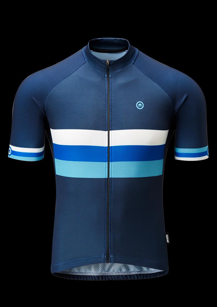 Chapeau! Mens Club Jersey Stripe Deep Ocean Small