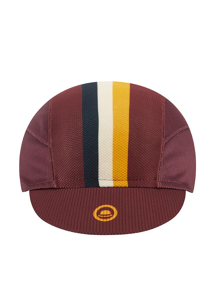 Chapeau! Mens Lightweight Cap Club Stripe Aubergine S/M