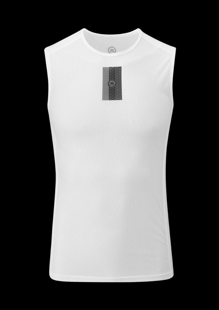 Chapeau! Mens Mesh SL Base Layer Neck Stripe White XL