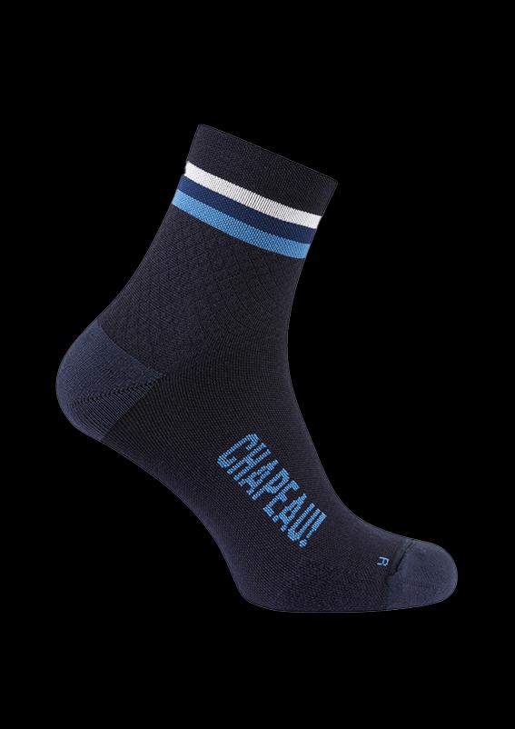 Chapeau! Merino Socks, Hoop Stripe, Short 10cm, Midnight, 44-47