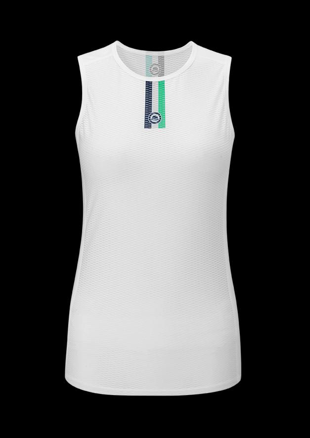 Chapeau! Ladies Mesh SL Base Layer Neck Stripe White XL