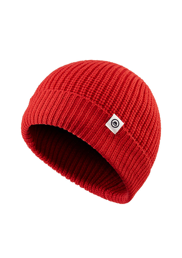 Chapeau!, Merino Wool Roundel Beanie, Flame Red, One Size
