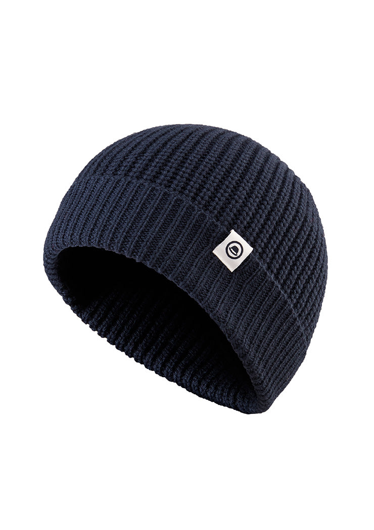 Chapeau!, Merino Wool Roundel Beanie, Indigo, One Size