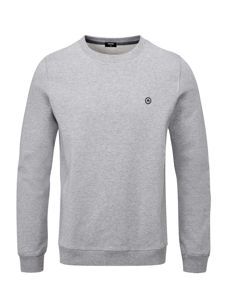 Chapeau!, Mens Roundel Printed Sweatshirt, Grey Marl, XL