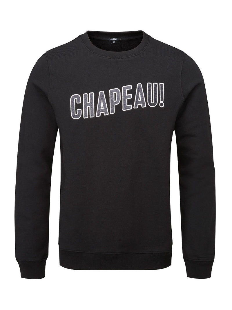 Chapeau!, Mens Wordmark Embroidered Sweatshirt , Black, Large