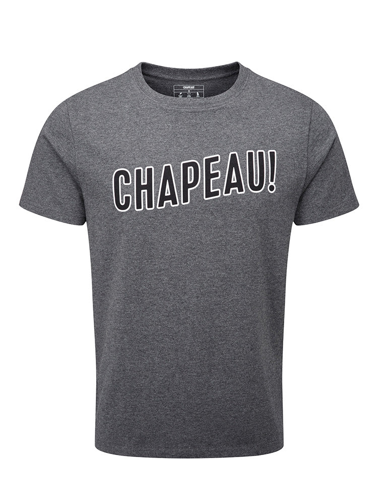 Chapeau! Mens Wordmark Organic Cotton T-Shirt Grey Heather XL