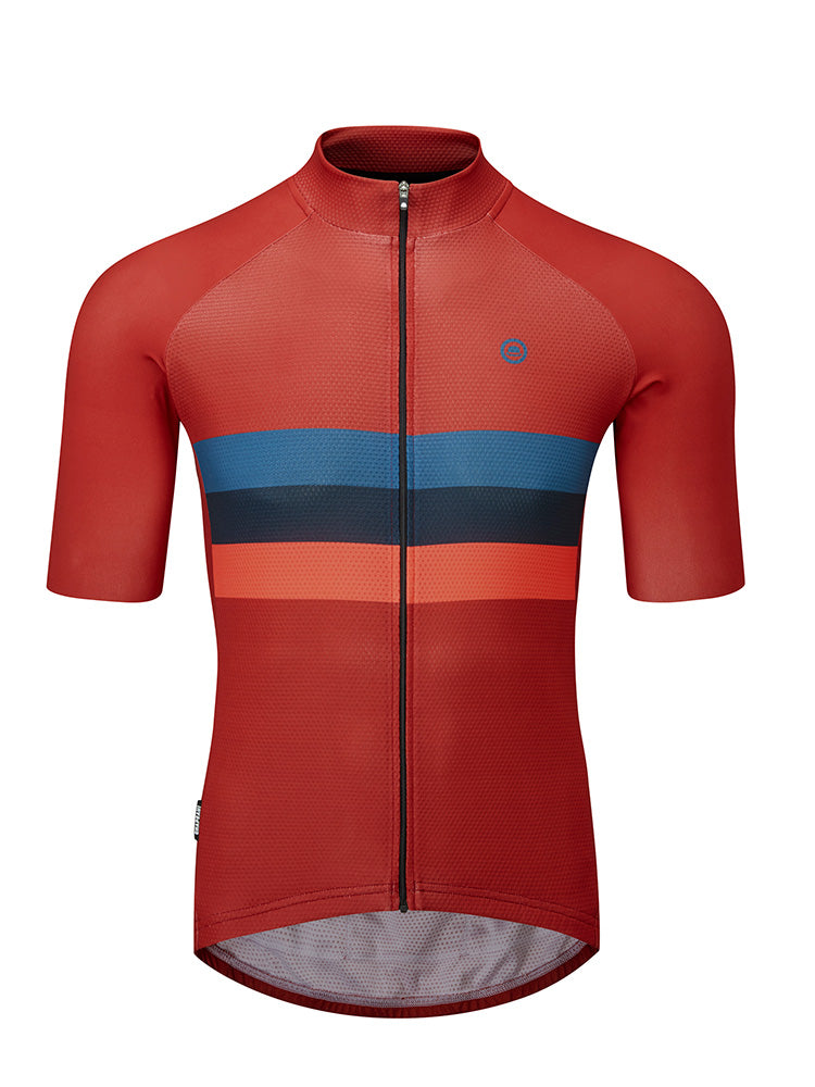 Chapeau! Mens Club Jersey Stripe Brick Red Medium