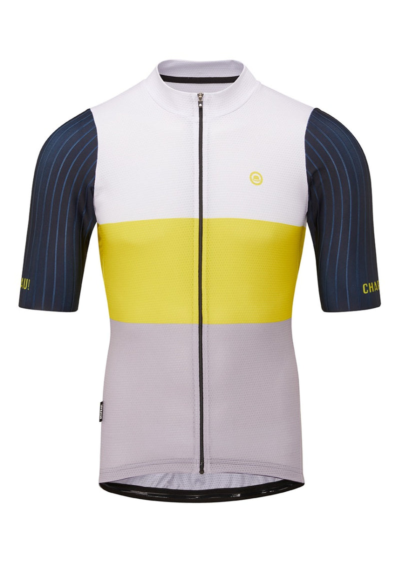 Chapeau! Mens Club Jersey PRO Colour Block Midnight/Jaune XXL