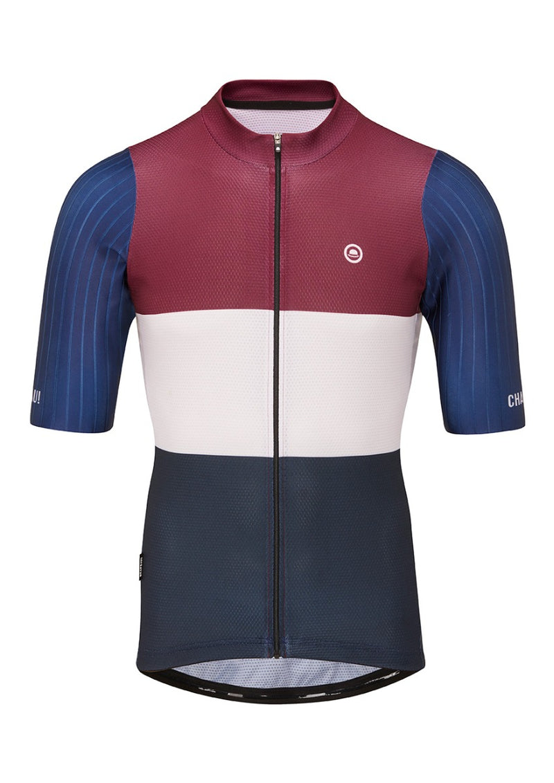 Chapeau! Mens Club Jersey PRO Colour Block Midnight/Wine XXL