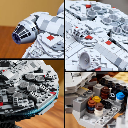 LEGO Star Wars Millenium Falcon 25th Anniversary Set for Adults, Collectible A New Hope Starship Vehicle Model Kit, Home or Office Décor, Father's Day Treat, Gifts for Men, Women and Fans 75375