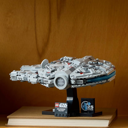 LEGO Star Wars Millenium Falcon 25th Anniversary Set for Adults, Collectible A New Hope Starship Vehicle Model Kit, Home or Office Décor, Father's Day Treat, Gifts for Men, Women and Fans 75375