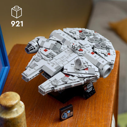 LEGO Star Wars Millenium Falcon 25th Anniversary Set for Adults, Collectible A New Hope Starship Vehicle Model Kit, Home or Office Décor, Father's Day Treat, Gifts for Men, Women and Fans 75375