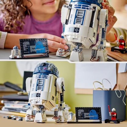 LEGO Star Wars R2-D2, Modell-Set für Kinder, Jungen & Mädchen, baubare Spielzeug-Droidenfigur mit 25. Jahrestag Darth Malek Minifigur und Dekoration Plakette, Sammlerstück Geschenkidee 75379