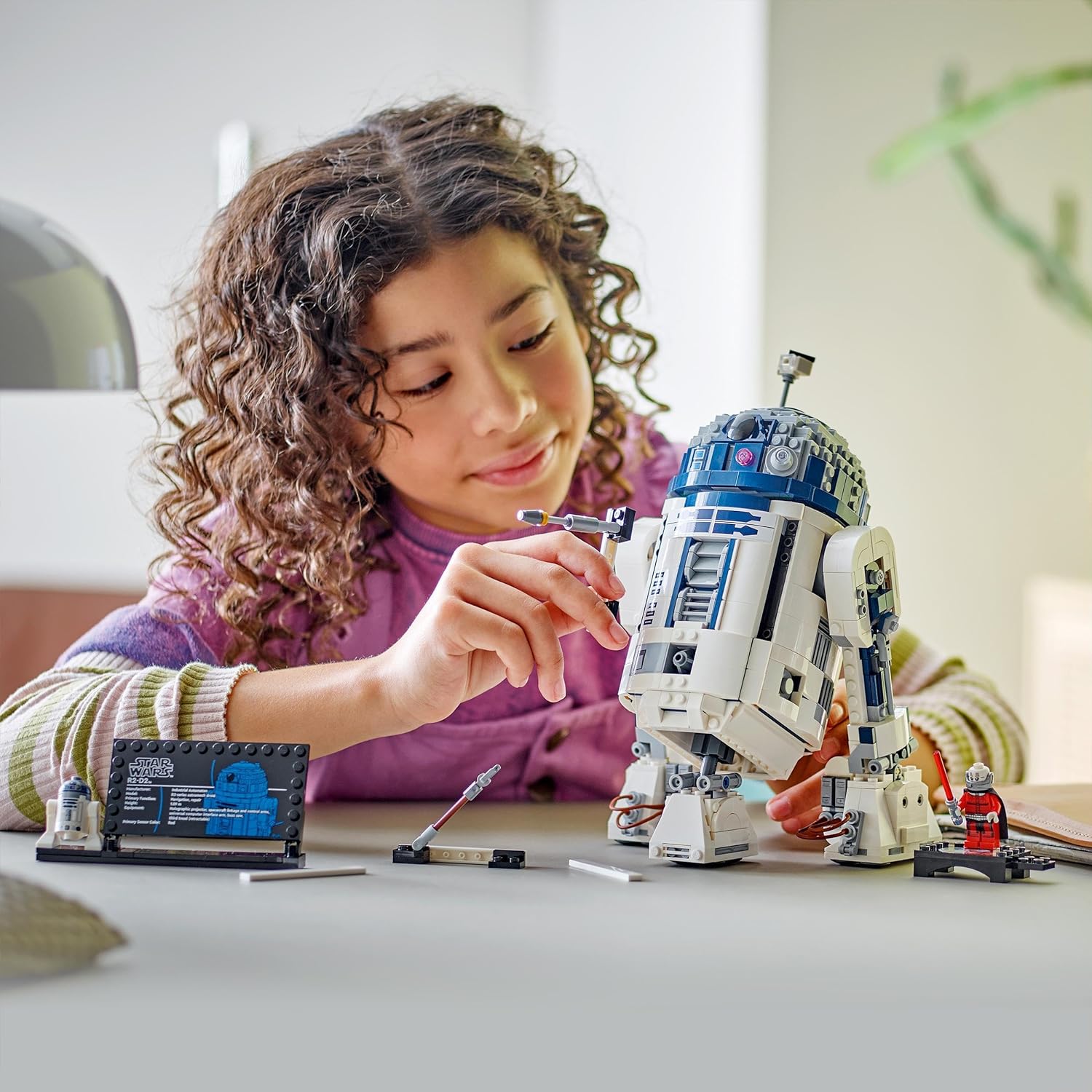 LEGO Star Wars R2-D2, Modell-Set für Kinder, Jungen & Mädchen, baubare Spielzeug-Droidenfigur mit 25. Jahrestag Darth Malek Minifigur und Dekoration Plakette, Sammlerstück Geschenkidee 75379